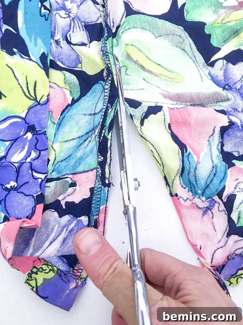 Cutting the Shirt for Pillow Fabric