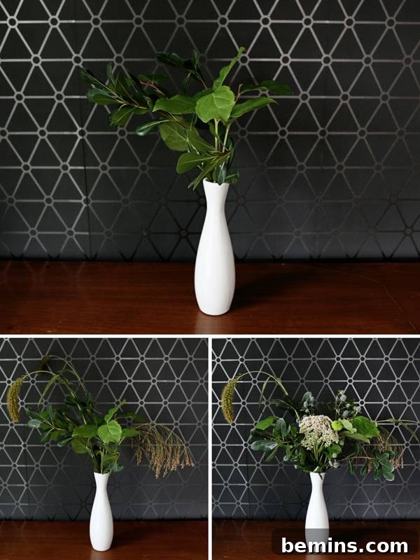 A smaller, minimalist bouquet with fewer flowers.