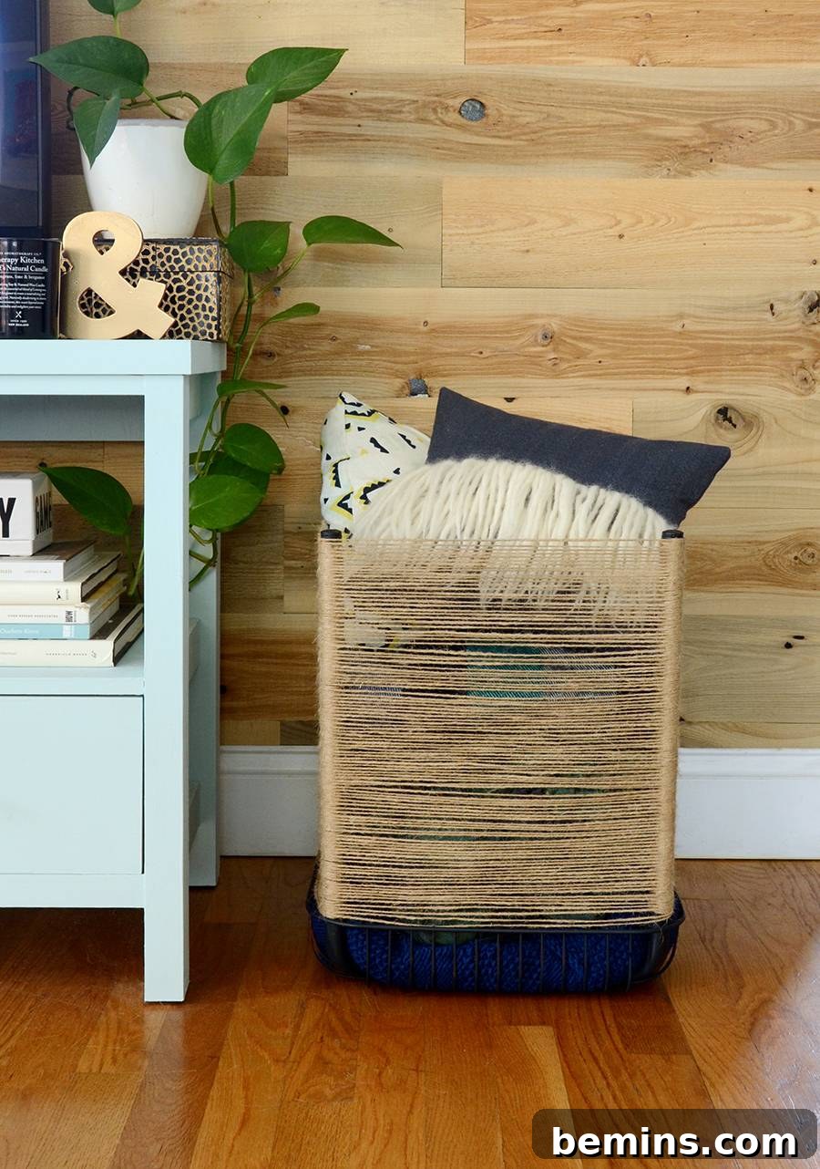 IKEA storage basket from a Vasteron stool