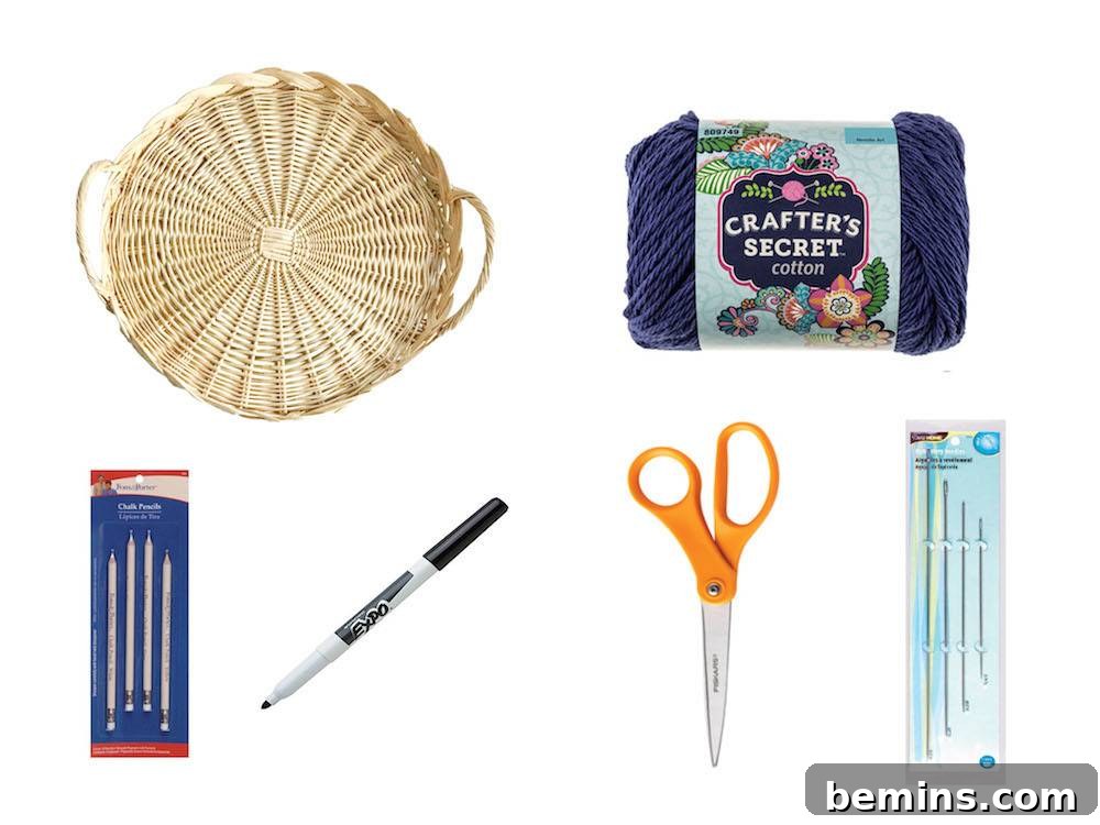Upcycled Yarn Basket: A Thrifty Home Decor DIY 5 Materials for Upcycling a Thrift Store Basket with Yarn