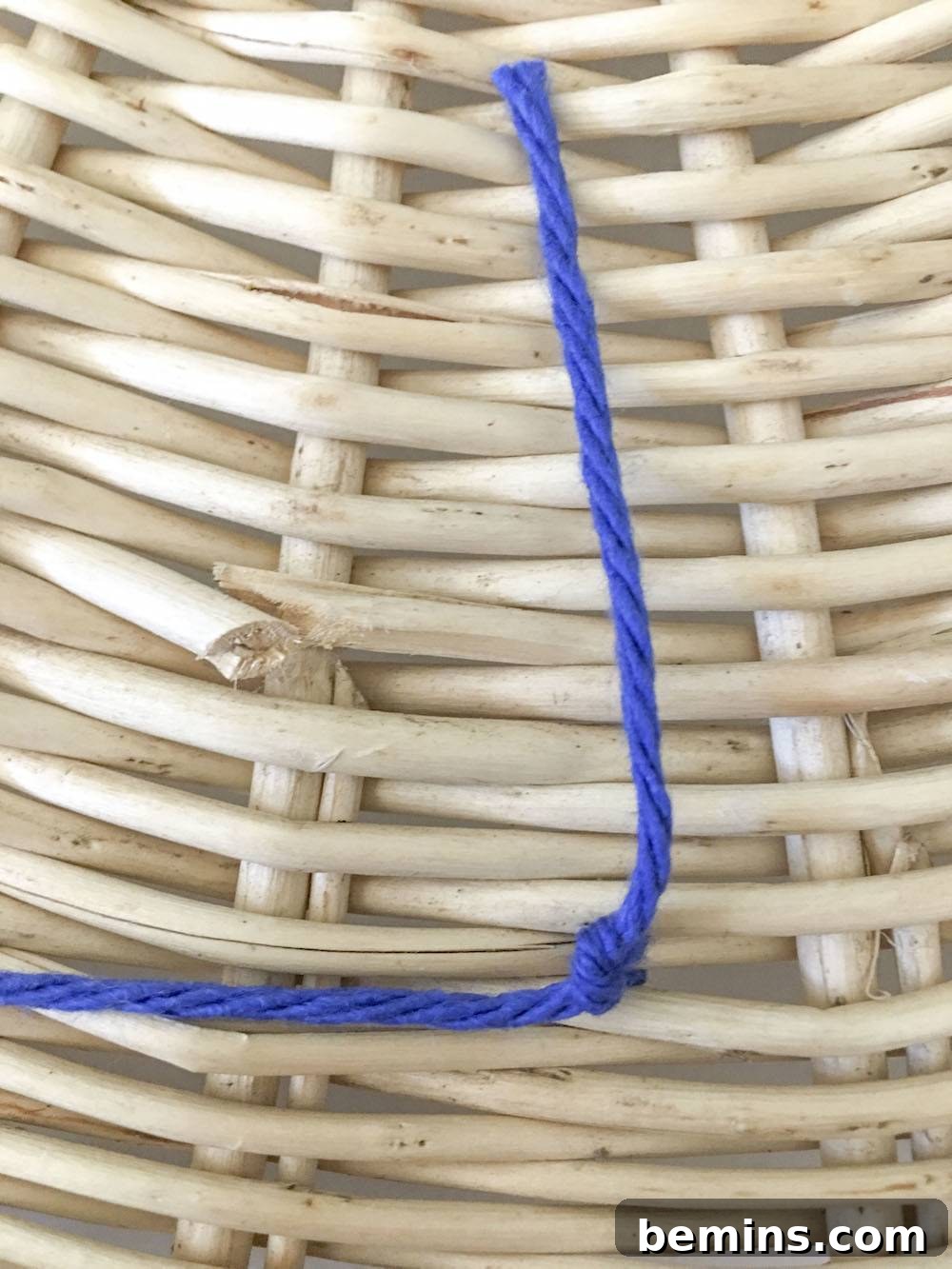 Upcycled Yarn Basket: A Thrifty Home Decor DIY 8 Securing the Yarn with a Knot