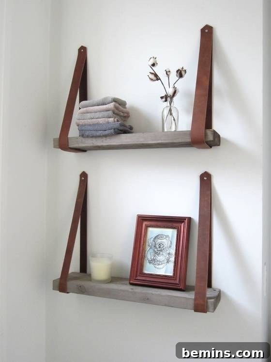 DIY Leather Strap Shelves: Unique and Stylish Storage Solution