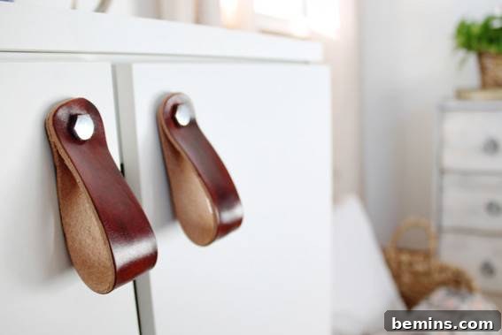 DIY Leather Drawer Pulls: Inexpensive and Stylish Hardware Upgrade