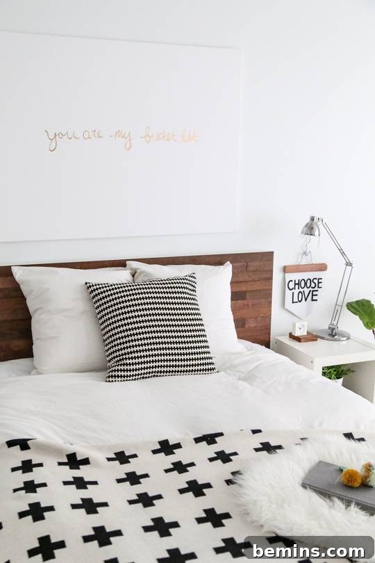 10 Genius IKEA Upgrades That Don't Scream IKEA 8 Modern Malm bedframe given a rustic makeover with Stikwood