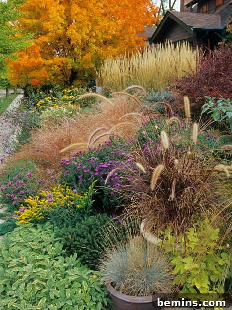 Fall garden inspiration featuring a variety of plants and textures.