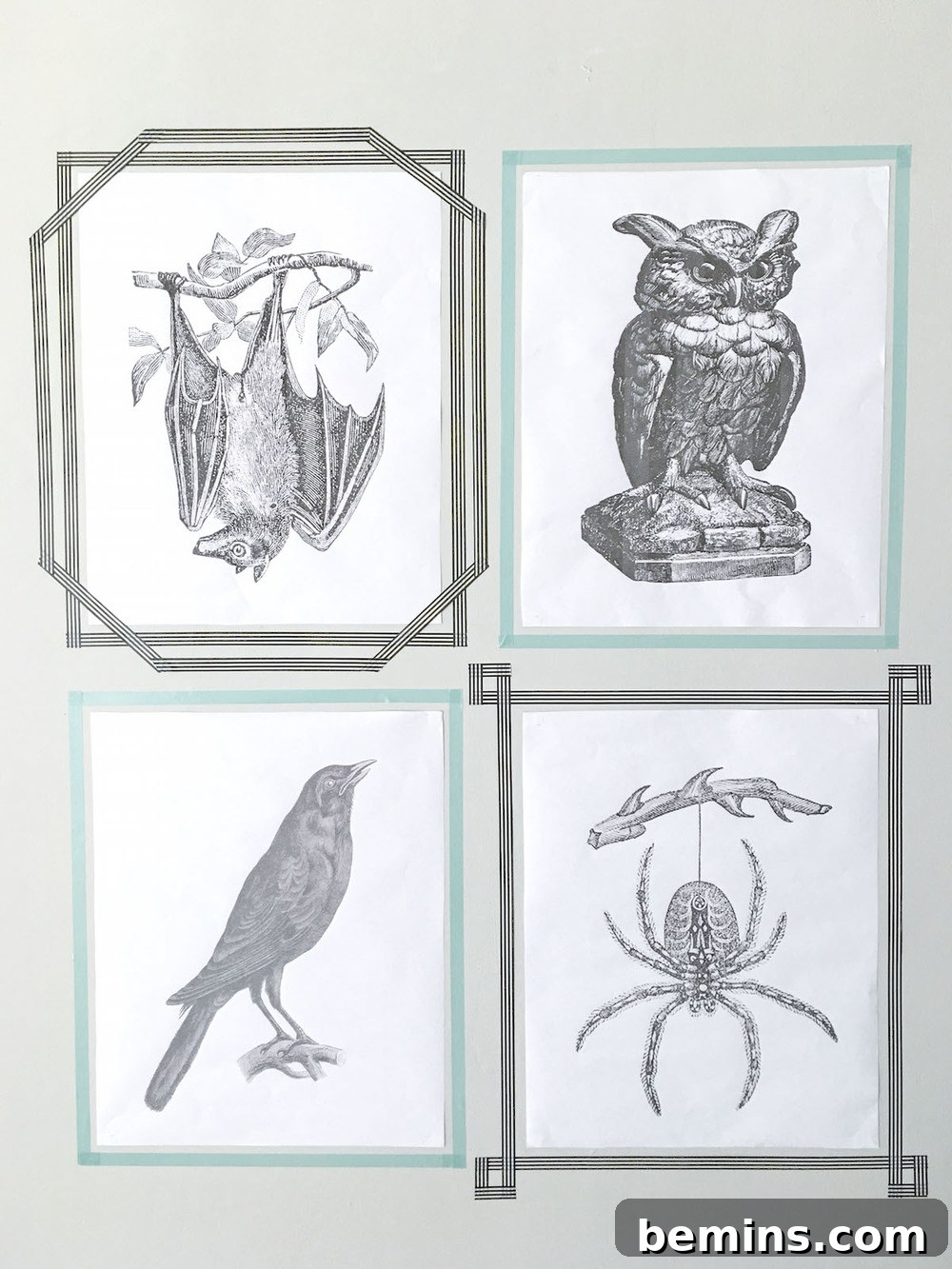 Vintage Halloween Decor with Animal Prints