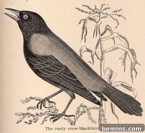 Vintage Halloween Crow-Blackbird Encyclopedia Image
