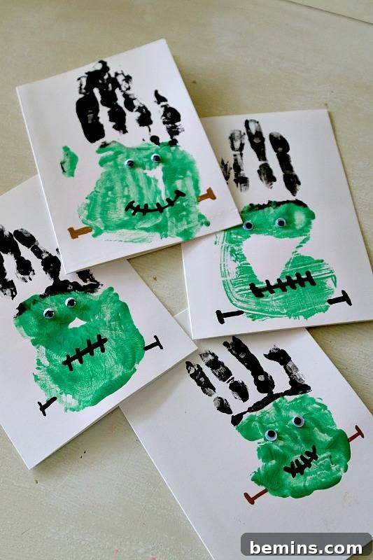 Frankenstein Handprint Craft for Kids