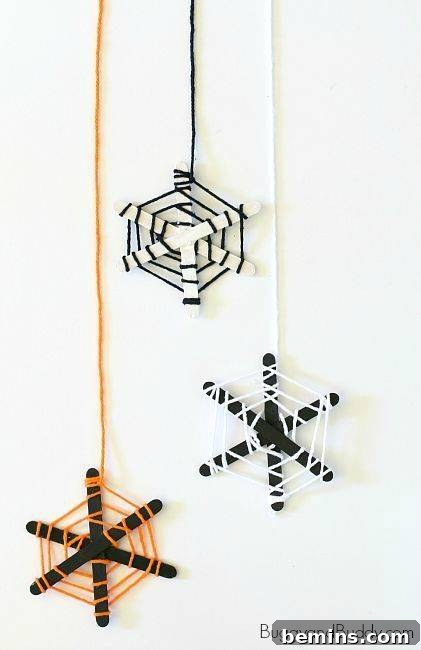Popsicle Stick Spider Web Craft for Kids