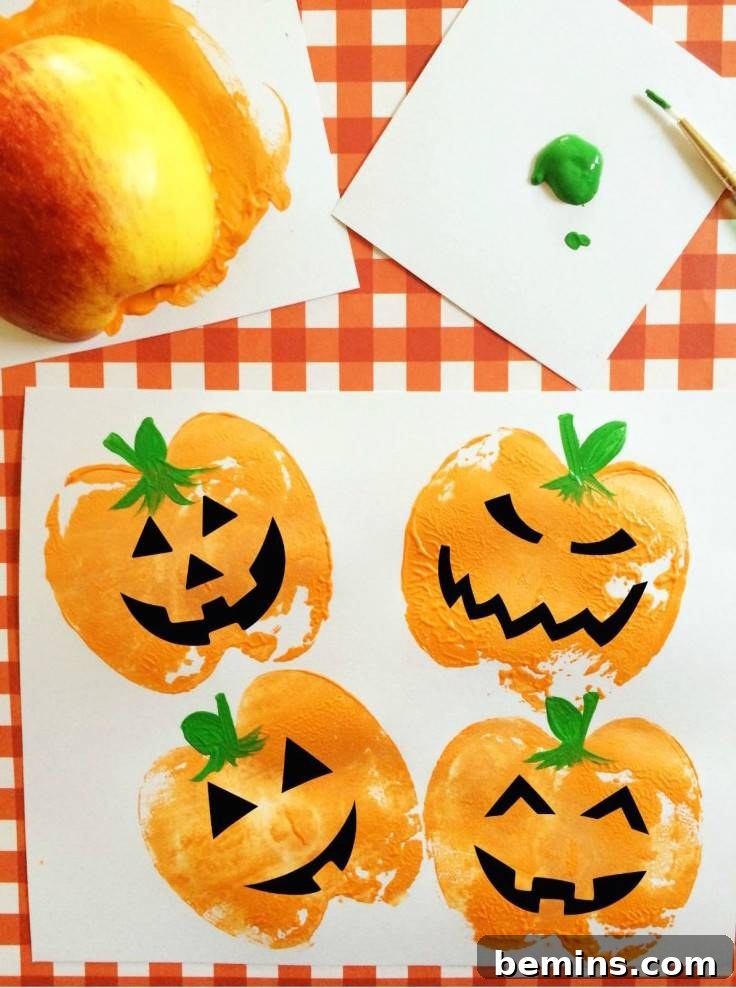 Jack-o'-Lantern Apple Stamps Craft