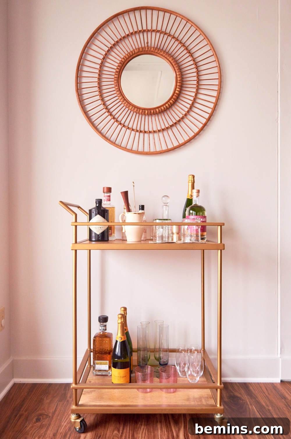Introducing the Revamped Curbly Creative Hub 13 Stylish office bar cart