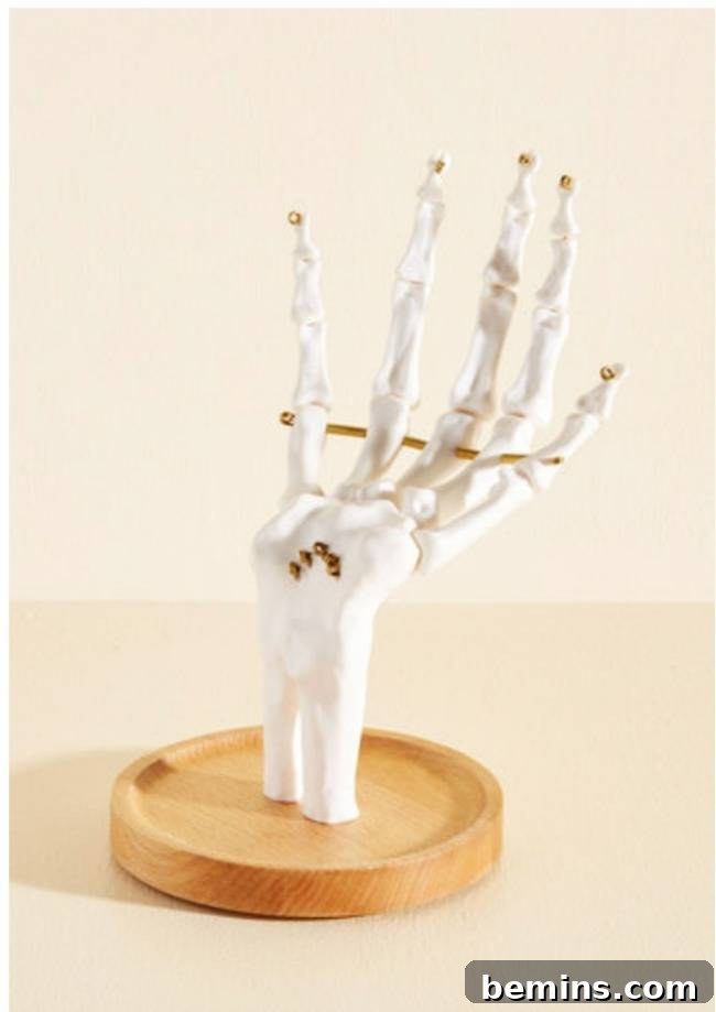Chicly Spooky: Black & White Halloween Decor 10 Extremities Jewelry Stand - Modcloth