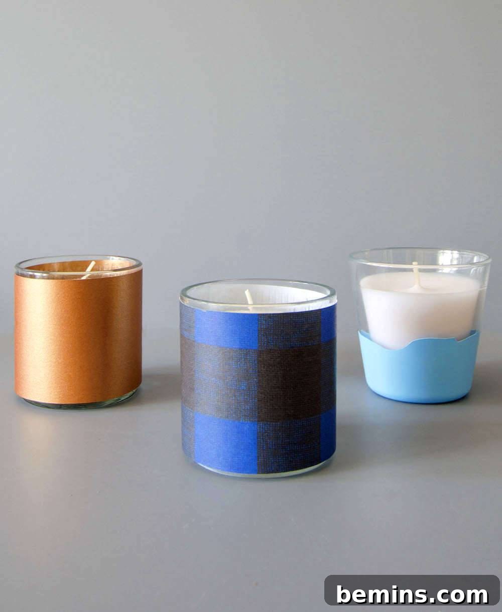 Finished Balloon-Wrapped Votive Candle