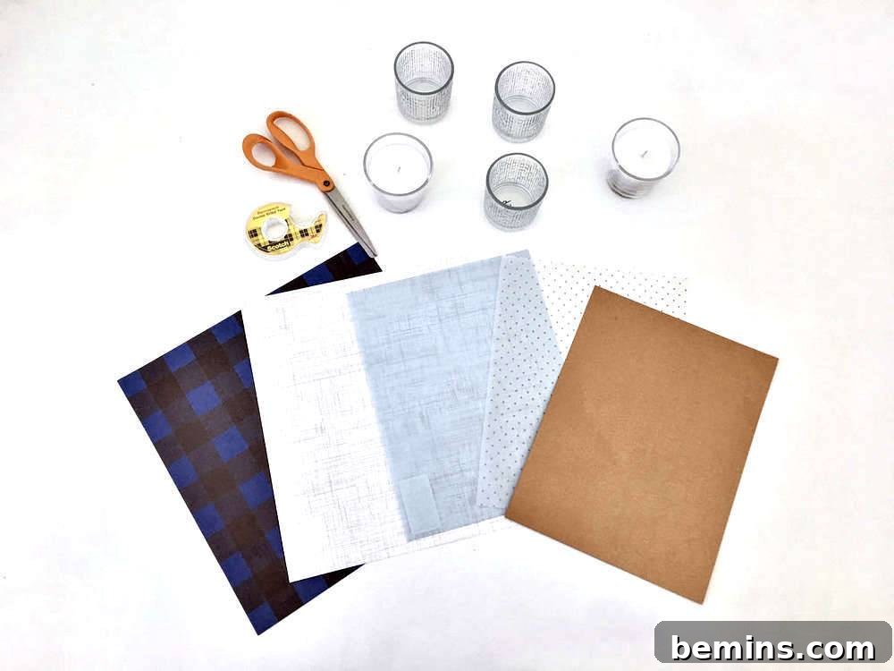 Materials for Fall Votive Candle Holders