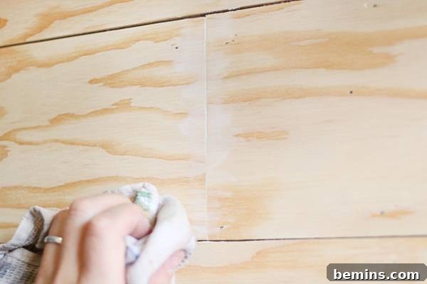 Wiping Excess Caulk