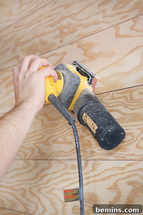 Sanding Shiplap Paneling
