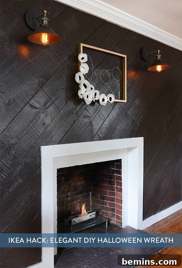 IKEA Frame Fright: Crafting a Chic Halloween Wreath 18 Share this project on Pinterest!