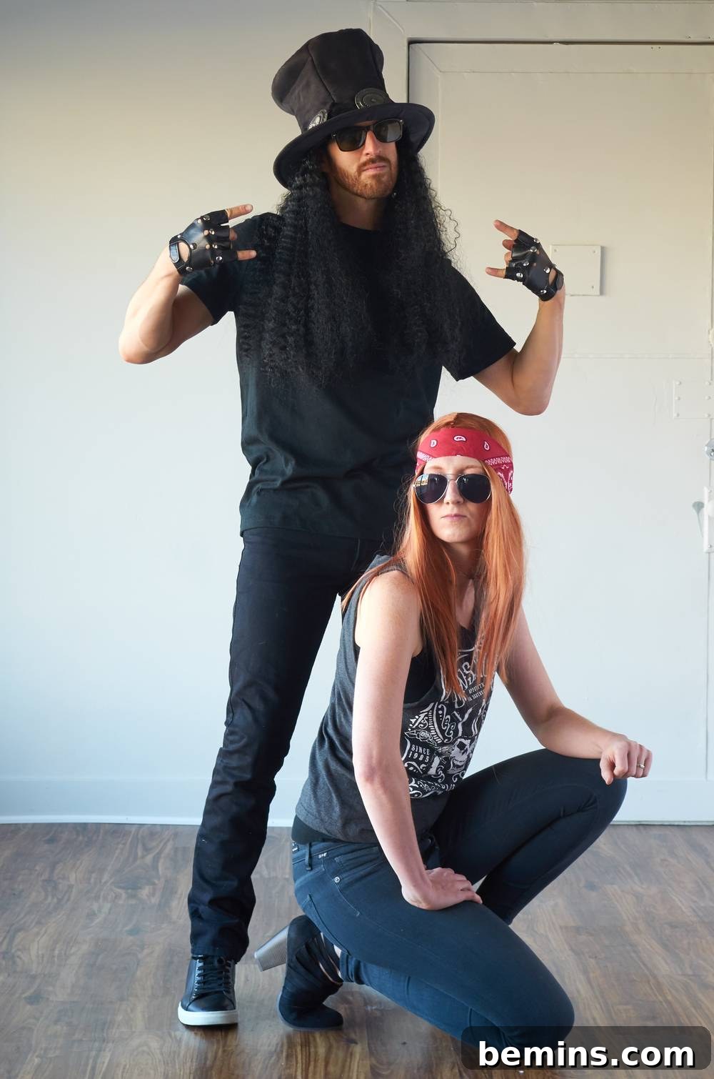 Effortless Rockstar Duo: Axl Rose and Slash Couple Costume 4 Axl Rose and Slash couples costume idea