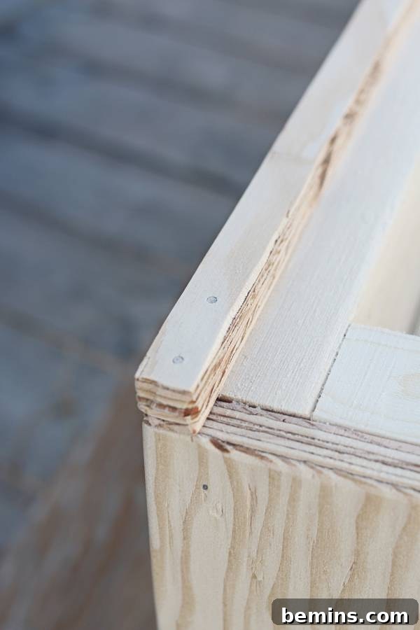 Creating a Stylish Storage Bench: A DIY Guide 13 Plywood Attached to the Bench Frame