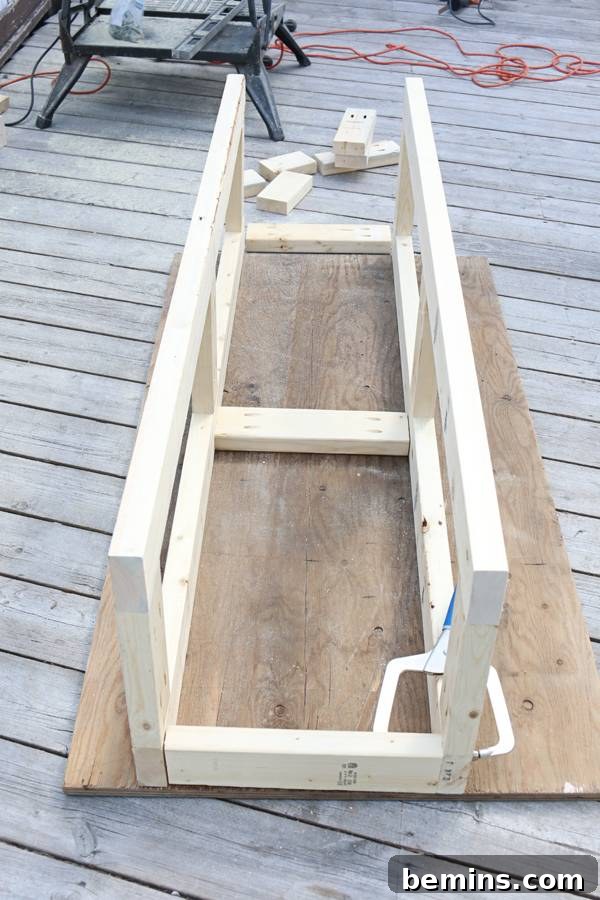 Creating a Stylish Storage Bench: A DIY Guide 9 Completed Bench Frame