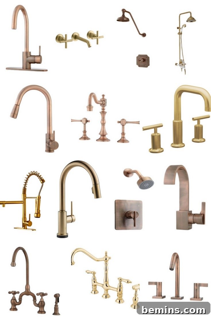 Shopping Guide: Gold, Bronze, and Copper Plumbing Fixtures