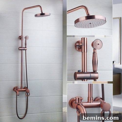 Copper Wall Mounted Shower Set