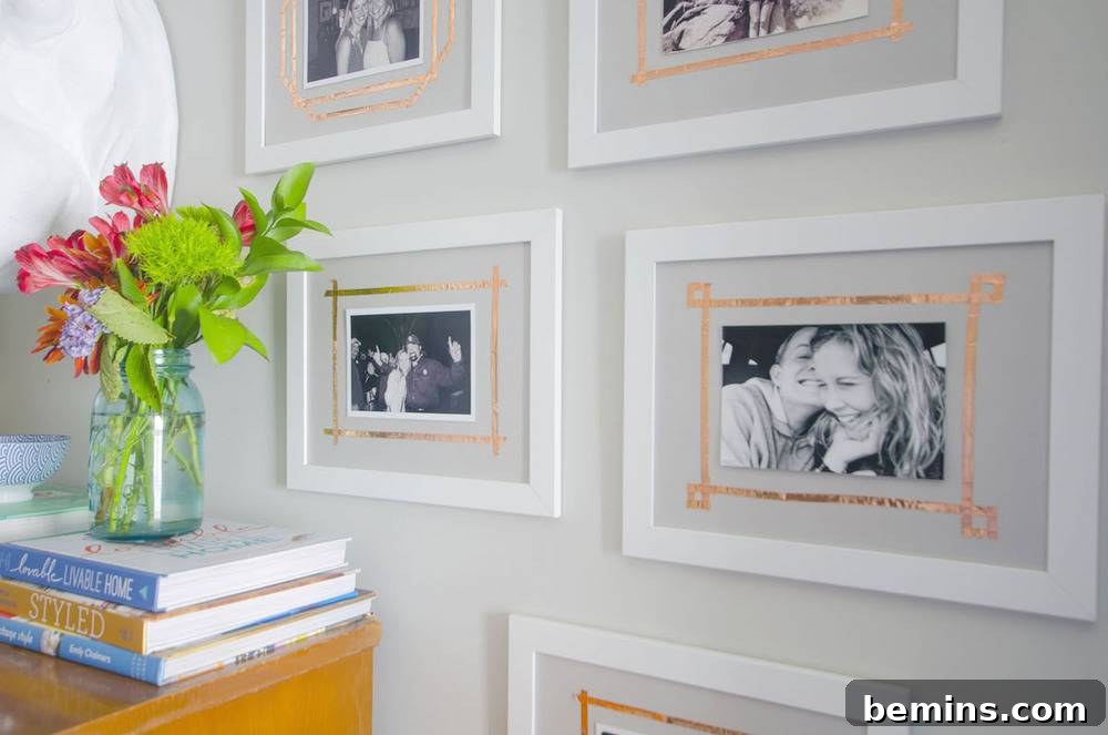 DIY Copper Photo Mat Detail