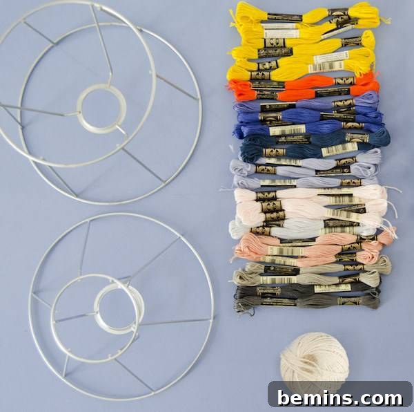 Woven Pendant Lamp Supplies and Materials