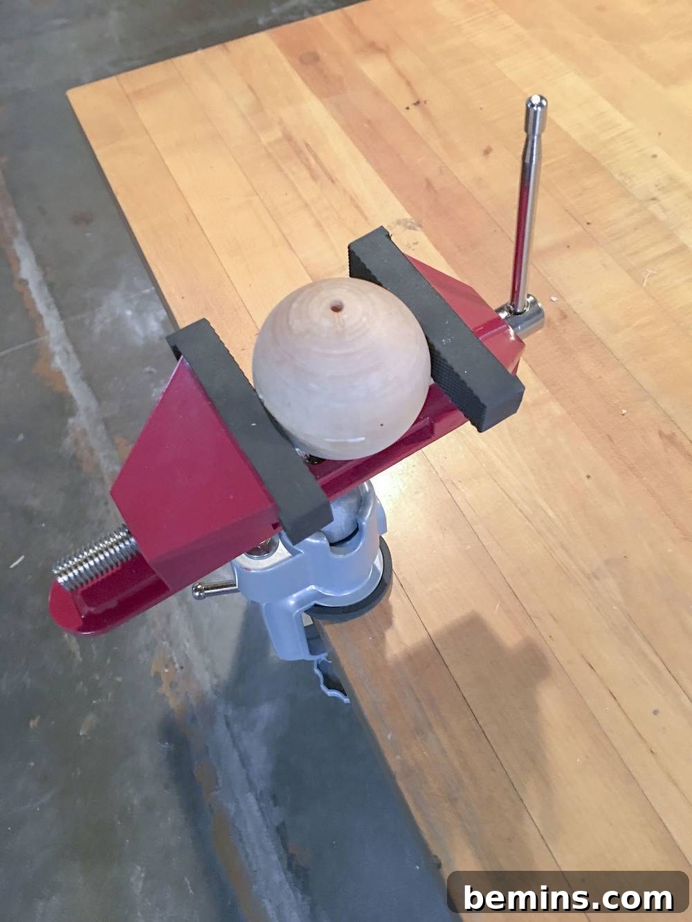 Drilling a Pilot Hole in a Large Wooden Bead