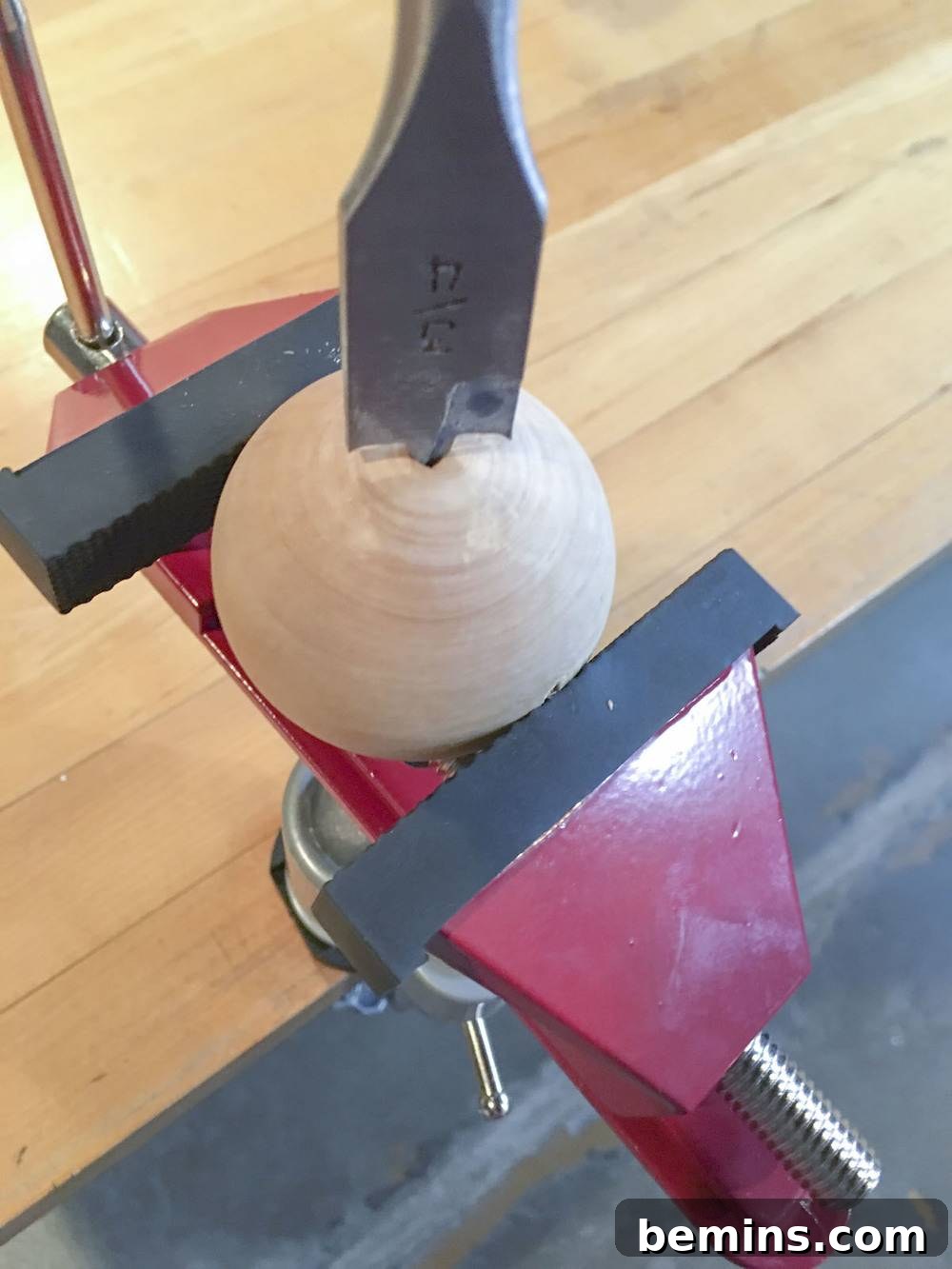 Using a Spade Bit to Drill a Candle Hole in Wood Bead