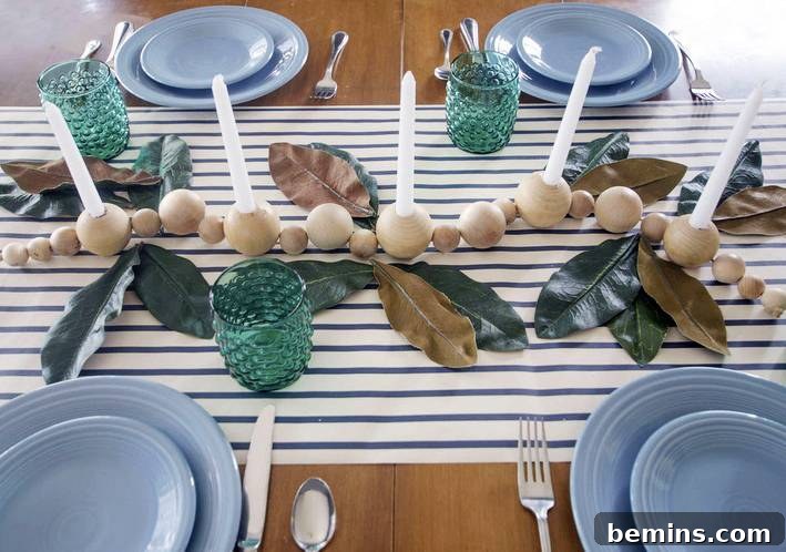 10 Creative & Unique Thanksgiving Tablescapes To Inspire Your Holiday Inspiring Thanksgiving Table Settings: 10 Unique & Creative Ideas 11 Thanksgiving Tablescape with Stripes and Candle Holders