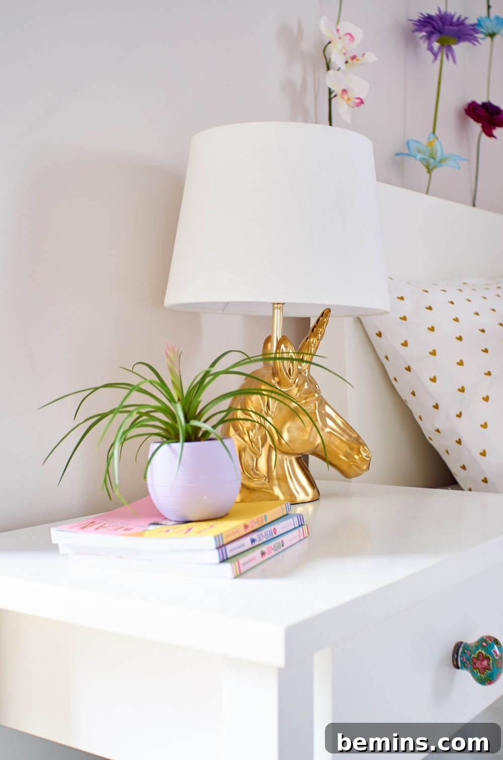 After: coffee table with books and a gold lamp, creating a focal point with soft, warm lightning.