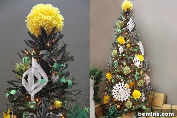 30 Dazzling Christmas Tree Toppers: Buy or DIY 11 Yarn Pom Pom Christmas Tree Topper