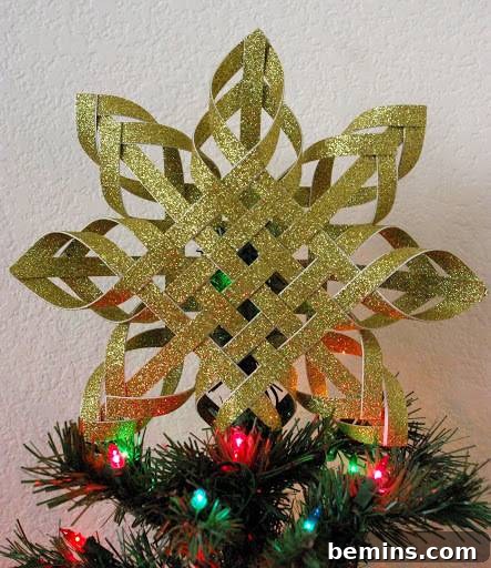 30 Dazzling Christmas Tree Toppers: Buy or DIY 13 Woven Paper Christmas Tree Topper