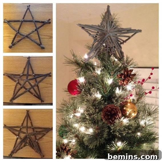 30 Dazzling Christmas Tree Toppers: Buy or DIY 14 Rustic Twig Star Christmas Tree Topper