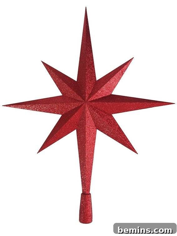 Red Starburst Christmas Tree Topper
