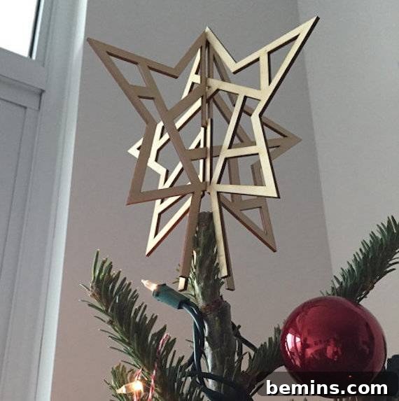 Wooden Laser Cut Star Christmas Tree Topper
