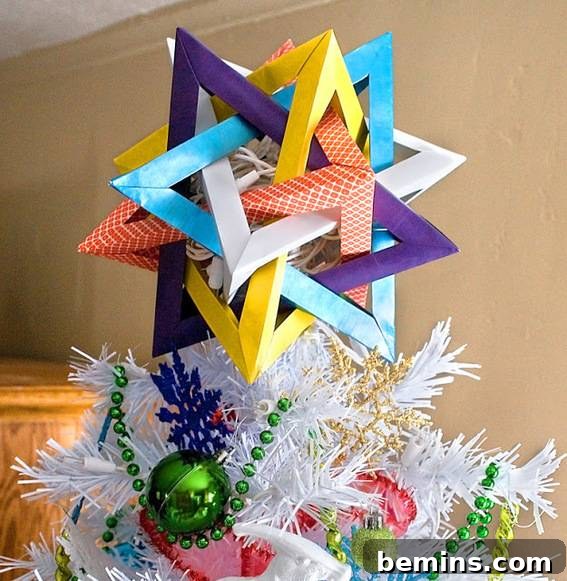 30 Dazzling Christmas Tree Toppers: Buy or DIY 5 Bright Origami Star Christmas Tree Topper